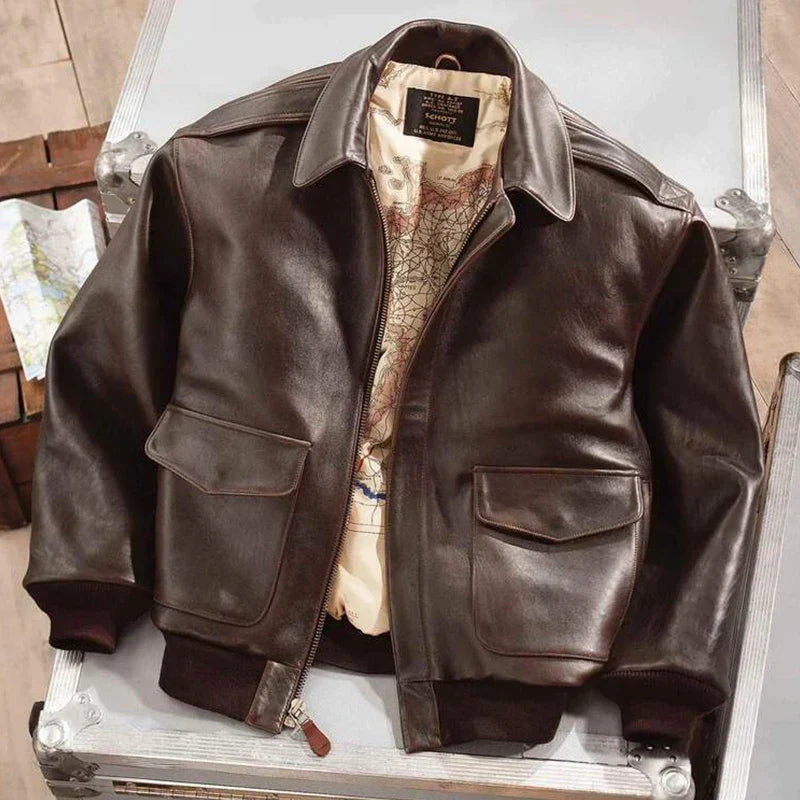 Herren Lederjacke Bomber Air Force - Echtleder & komfortabel